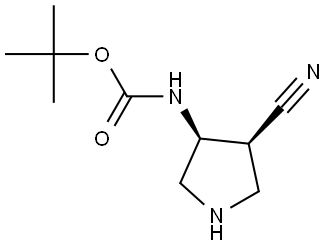cis-4-(Boc-amino)pyrrolidine-3-carbonitrile Structure