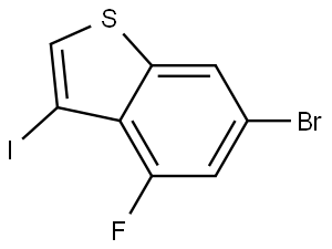 6-bromo-4-fluoro-3-iodobenzo[b]thiophene Struktur