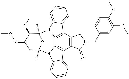 9,13-Epoxy-1H,11H-diindolo[1,2,3-gh:3',2',1'-lm]pyrrolo[3,4-j][1,7]benzodiazonine-1,11-dione, 2-[(3,4-dimethoxyphenyl)methyl]-2,3,9,10,12,13-hexahydro-10-methoxy-9-methyl-, 11-(O-methyloxime), [9S-(9α,10β,11Z,13α)]- (9CI)