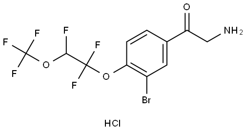 3-Bromo-4-[1,1,2-trifluoro-2-(trifluoromethoxy)ethoxy]phenacylamine hydrochloride Struktur