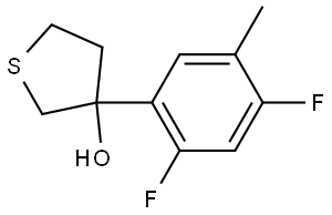 3-(2,4-Difluoro-5-methylphenyl)tetrahydrothiophene-3-ol 结构式