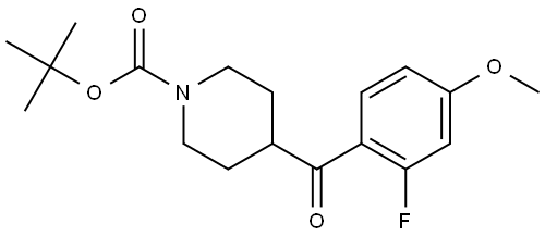 1-Piperidinecarboxylic acid, 4-(2-fluoro-4-methoxybenzoyl)-, 1,1-dimethylethyl ester Structure