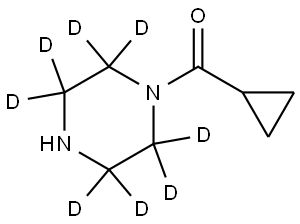 cyclopropyl(piperazin-1-yl-2,2,3,3,5,5,6,6-d8)methanone Struktur