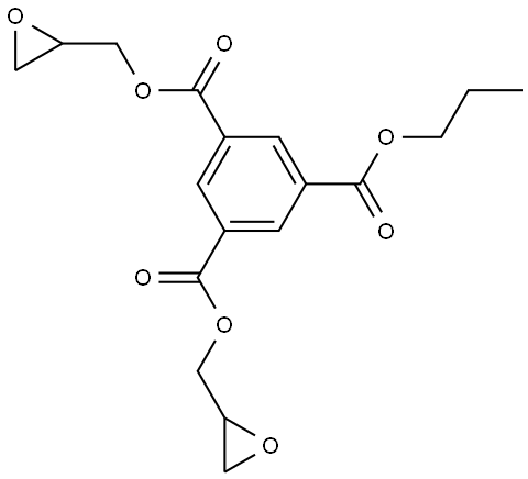 1,3-Bis(oxiran-2-ylmethyl) 5-propyl benzene-1,3,5-tricarboxylate Struktur