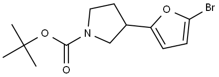 tert-butyl 3-(5-bromofuran-2-yl)pyrrolidine-1-carboxylate Struktur