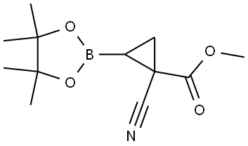 2-Cyano-2-(methoxycarbonyl)cyclopropane boronic acid pinacol ester Struktur