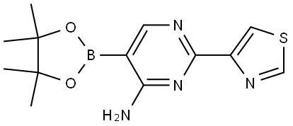 4-Amino-2-(thiazol-4-yl)pyrimidine-5-boronic acid pinacol ester Struktur