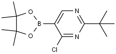 Pyrimidine, 4-chloro-2-(1,1-dimethylethyl)-5-(4,4,5,5-tetramethyl-1,3,2-dioxaborolan-2-yl)- Struktur