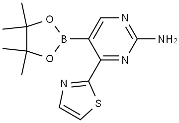 2-Amino-4-(thiazol-2-yl)pyrimidine-5-boronic acid pinacol ester Struktur