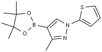 3-methyl-4-(4,4,5,5-tetramethyl-1,3,2-dioxaborolan-2-yl)-1-(thiophen-2-yl)-1H-pyrazole Struktur
