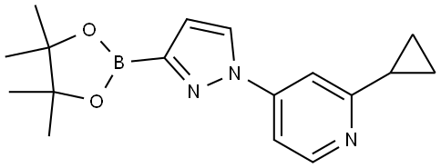 Pyridine, 2-cyclopropyl-4-[3-(4,4,5,5-tetramethyl-1,3,2-dioxaborolan-2-yl)-1H-pyrazol-1-yl]-|1-(2-环丙基-4-吡啶基)-1H-吡唑-3-硼酸频哪醇酯