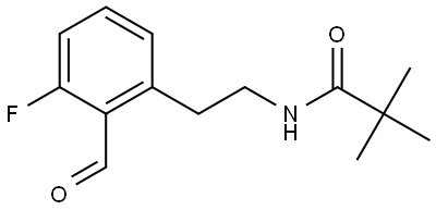 N-(3-Fluoro-2-formylphenethyl)pivalamide Struktur