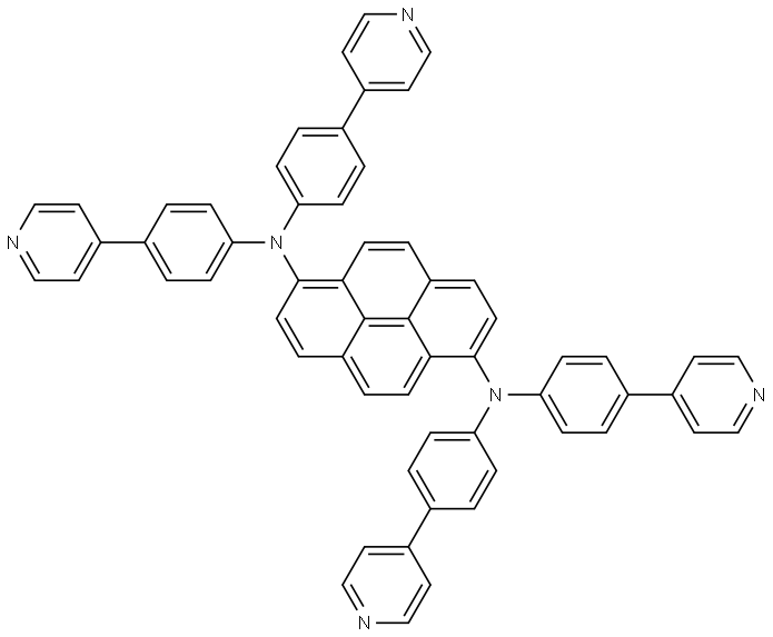N1,N1,N6,N6-tetrakis(4-(pyridin-4-yl)phenyl)pyrene-1,6-diamine Structure