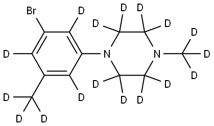 1-(3-bromo-5-(methyl-d3)phenyl-2,4,6-d3)-4-(methyl-d3)piperazine-2,2,3,3,5,5,6,6-d8 Struktur