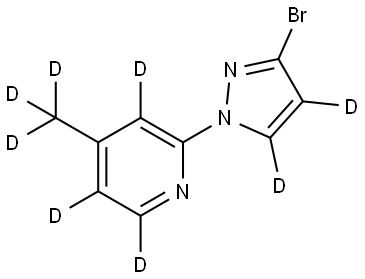 2-(3-bromo-1H-pyrazol-1-yl-4,5-d2)-4-(methyl-d3)pyridine-3,5,6-d3 Struktur