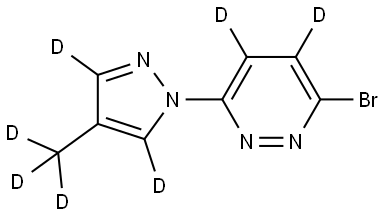 3-bromo-6-(4-(methyl-d3)-1H-pyrazol-1-yl-3,5-d2)pyridazine-4,5-d2 Struktur