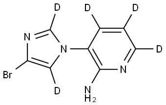 3-(4-bromo-1H-imidazol-1-yl-2,5-d2)pyridin-4,5,6-d3-2-amine Structure