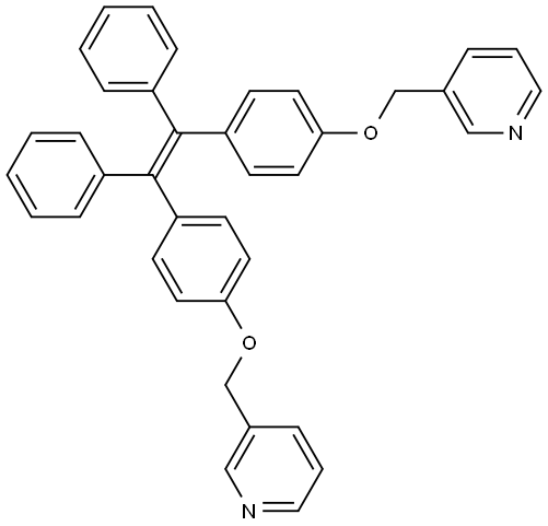 Pyridine, 3,3′-[[(1Z)-1,2-diphenyl-1,2-ethenediyl]bis(4,1-phenyleneoxymethylene)]bis- Structure