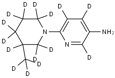 6-(3-(methyl-d3)piperidin-1-yl-2,2,3,4,4,5,5,6,6-d9)pyridin-2,4,5-d3-3-amine Structure
