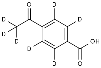 4-(acetyl-d3)benzoic-2,3,5,6-d4 acid Struktur