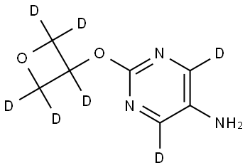 2-((oxetan-3-yl-d5)oxy)pyrimidin-4,6-d2-5-amine Structure