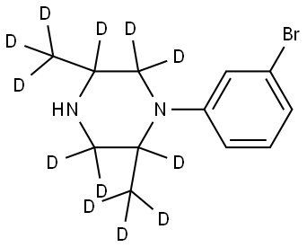 1-(3-bromophenyl)-2,5-bis(methyl-d3)piperazine-2,3,3,5,6,6-d6 Struktur