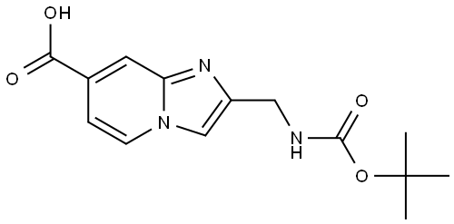 2-({[(tert-butoxy)carbonyl]amino}methyl)imidazo[1
,2-a]pyridine-7-carboxylic acid Struktur