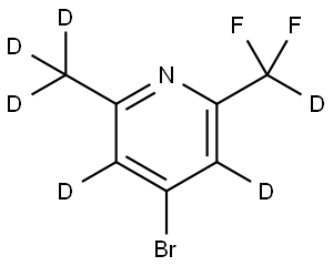 4-bromo-2-(difluoromethyl-d)-6-(methyl-d3)pyridine-3,5-d2 Struktur