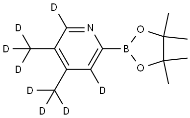 4,5-bis(methyl-d3)-2-(4,4,5,5-tetramethyl-1,3,2-dioxaborolan-2-yl)pyridine-3,6-d2 Struktur