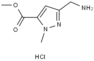 Methyl 5-(aminomethyl)-2-methyl-pyrazole-3-carboxylate hydrochloride Structure