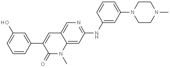 1,6-Naphthyridin-2(1H)-one, 3-(3-hydroxyphenyl)-1-methyl-7-[[3-(4-methyl-1-piperazinyl)phenyl]amino]|3-(3-羟基苯基)-1-甲基-7-((3-(4-甲基哌嗪-1-基)苯基)氨基)-1,6-萘啶-2(1H)-酮