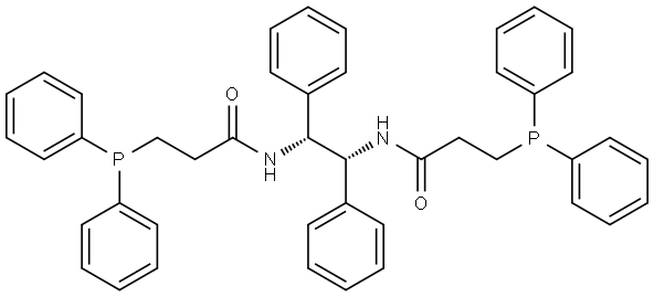 N,N'-((1R,2R)-1,2-diphenylethane-1,2-diyl)bis(3-(diphenylphosphanyl)propanamide) Struktur