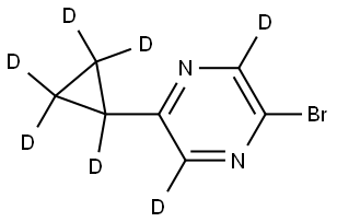 2-bromo-5-(cyclopropyl-d5)pyrazine-3,6-d2 Struktur
