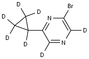 2-bromo-6-(cyclopropyl-d5)pyrazine-3,5-d2 Struktur