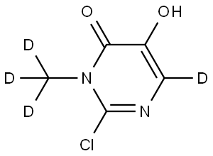2-chloro-5-hydroxy-3-(methyl-d3)pyrimidin-4(3H)-one-6-d Struktur