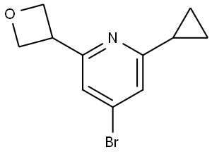 4-bromo-2-cyclopropyl-6-(oxetan-3-yl)pyridine Struktur