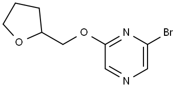2-bromo-6-((tetrahydrofuran-2-yl)methoxy)pyrazine Struktur