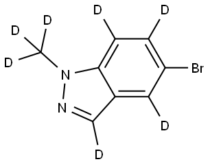 5-bromo-1-(methyl-d3)-1H-indazole-3,4,6,7-d4 Structure