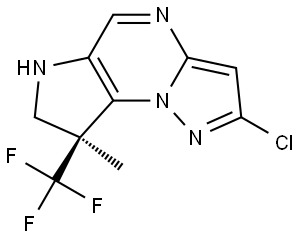 (S)-2-Chloro-8-methyl-8-(trifluoromethyl)-7,8-dihydro-6H-pyrazolo[1,5-a]pyrrolo[2,3-e]pyrimidine Struktur
