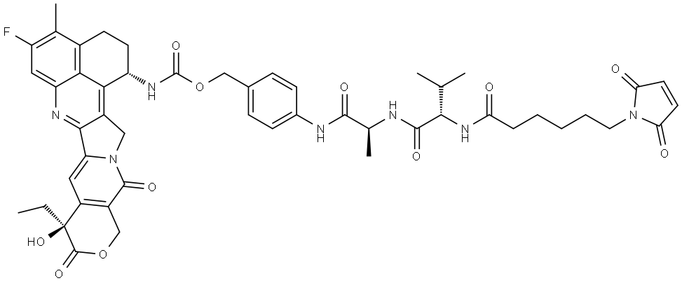 MC-VA-PAB-Exatecan|4-((S)-2-((S)-2-(6-(2,5-二氧代-2,5-二氢-1H-吡咯-1-基)己酰胺基)-3-甲基丁酰胺基)丙酰胺基)苄基 ((1S,9S)-9-乙基-5-氟-9-羟基-4-甲基-10,13-二氧代-2,3,9,10,13,15-六氢-1H,12H-苯并[DE]吡喃并[3',4':6,7]吲哚嗪并[1,2-B]喹啉-1-基)氨基甲酸酯