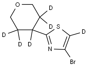 4-bromo-2-(tetrahydro-2H-pyran-4-yl-3,3,4,5,5-d5)thiazole-5-d Struktur