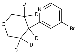 4-bromo-2-(tetrahydro-2H-pyran-4-yl-3,3,4,5,5-d5)pyridine Struktur