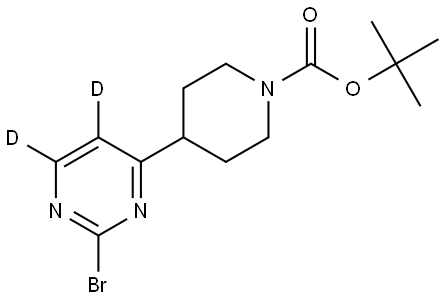 tert-butyl 4-(2-bromopyrimidin-4-yl-5,6-d2)piperidine-1-carboxylate Struktur