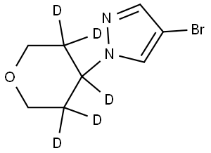 4-bromo-1-(tetrahydro-2H-pyran-4-yl-3,3,4,5,5-d5)-1H-pyrazole Struktur