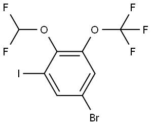 5-Bromo-2-(difluoromethoxy)-1-iodo-3-(trifluoromethoxy)benzene Structure