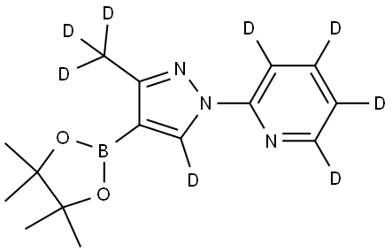 2-(3-(methyl-d3)-4-(4,4,5,5-tetramethyl-1,3,2-dioxaborolan-2-yl)-1H-pyrazol-1-yl-5-d)pyridine-3,4,5,6-d4 Struktur