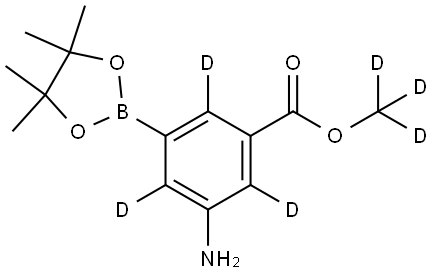 methyl-d3 3-amino-5-(4,4,5,5-tetramethyl-1,3,2-dioxaborolan-2-yl)benzoate-2,4,6-d3 Struktur