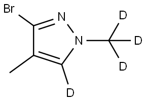 3-bromo-4-methyl-1-(methyl-d3)-1H-pyrazole-5-d Struktur