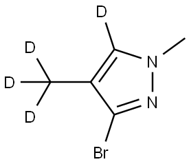 3-bromo-1-methyl-4-(methyl-d3)-1H-pyrazole-5-d Struktur