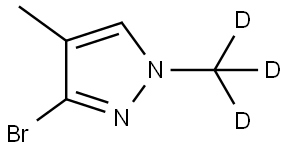 3-bromo-4-methyl-1-(methyl-d3)-1H-pyrazole Struktur